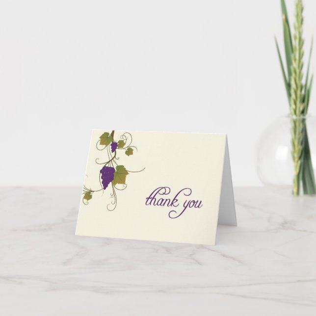 Tarjeta De Agradecimiento La vid de uva le agradece observar (Anverso)