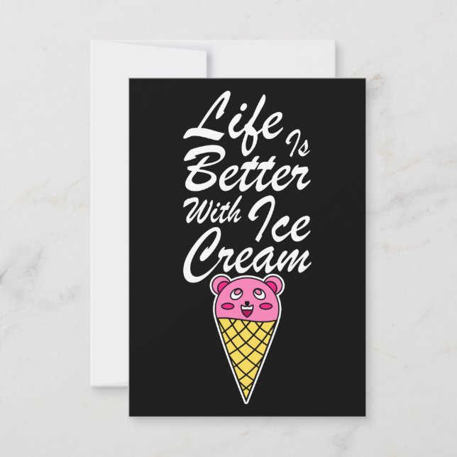 Tarjeta De Agradecimiento La vida es mejor con el helado (Anverso)