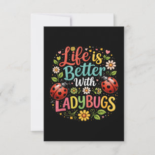 Tarjeta De Agradecimiento La vida es mejor con mariquitas
