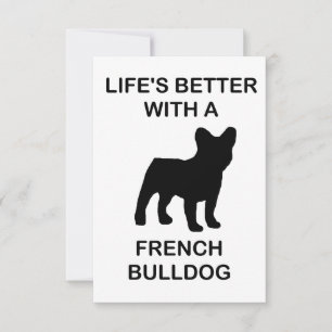 Tarjeta De Agradecimiento la vida es mejor con un bulldog francés