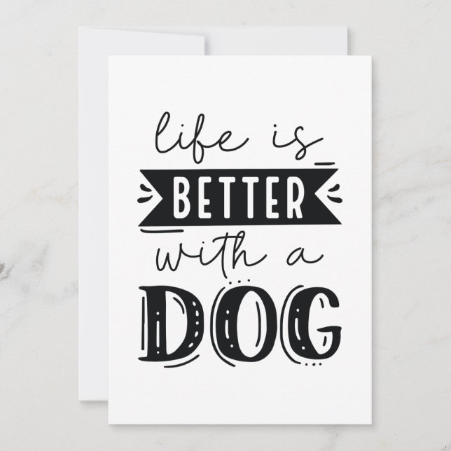 Tarjeta De Agradecimiento La Vida Es Mejor Con Un Perro (Anverso)