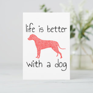 Tarjeta De Agradecimiento La vida es mejor con un perro - Amantes de los per