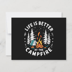 Tarjeta De Agradecimiento La vida es mejor en la fogata Divertido camping