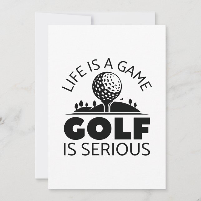 Tarjeta De Agradecimiento La Vida Es Un Juego El Golf Es Serio (Anverso)