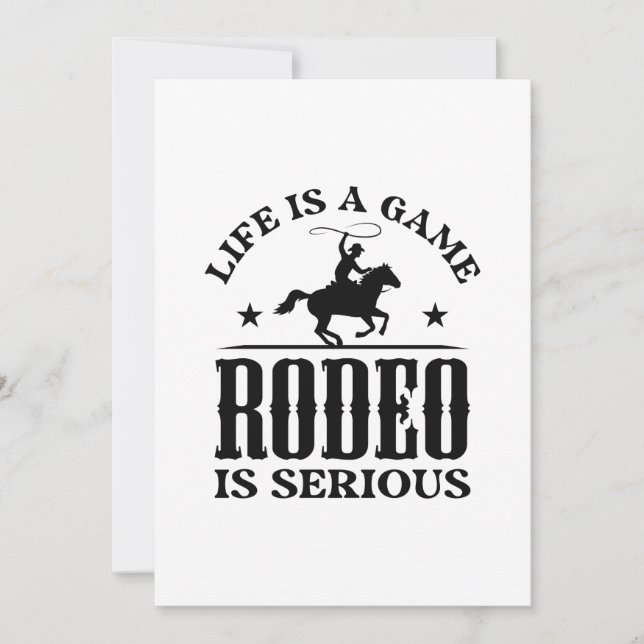 Tarjeta De Agradecimiento La Vida Es Un Juego El Rodeo Es Serio (Anverso)