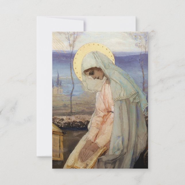 Tarjeta De Agradecimiento "La Virgen María" por Mikhail Nesterov (Anverso)