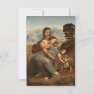 Tarjeta De Agradecimiento La Virgen y el Niño Santa Ana Leonardo da Vinci