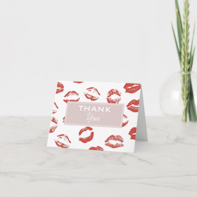 Tarjeta De Agradecimiento Labios rojos (Anverso)