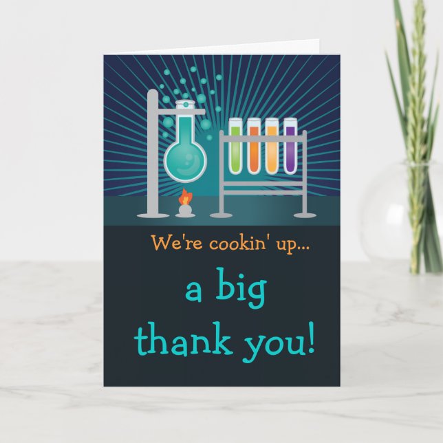 Tarjeta De Agradecimiento Laboratorio de Ciencia Cumpleaños Gracias Postcard (Anverso)