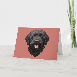 Tarjeta De Agradecimiento Labradoodle Perro Negro