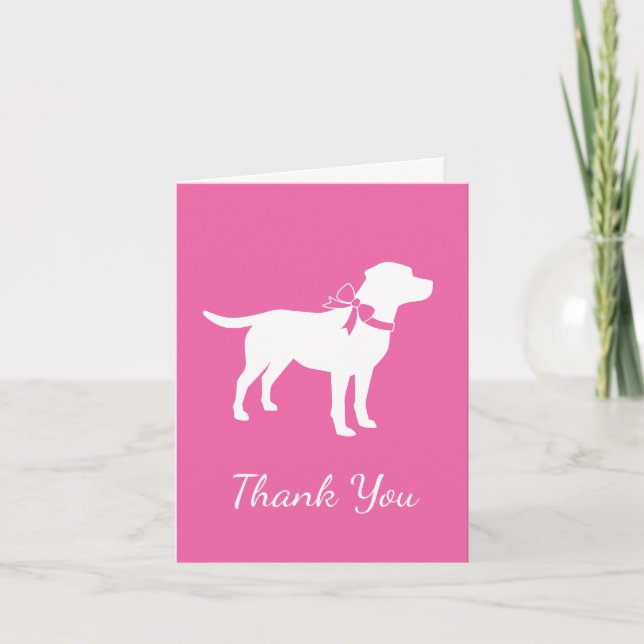 Tarjeta De Agradecimiento Labrador Dog Baby Shower Pink Chica Lab (Anverso)