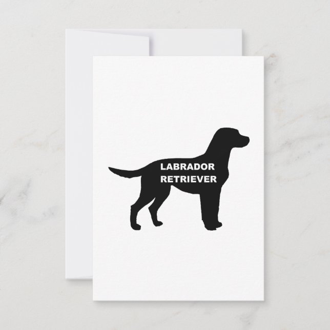 Tarjeta De Agradecimiento labrador nombre silhouette (Anverso)
