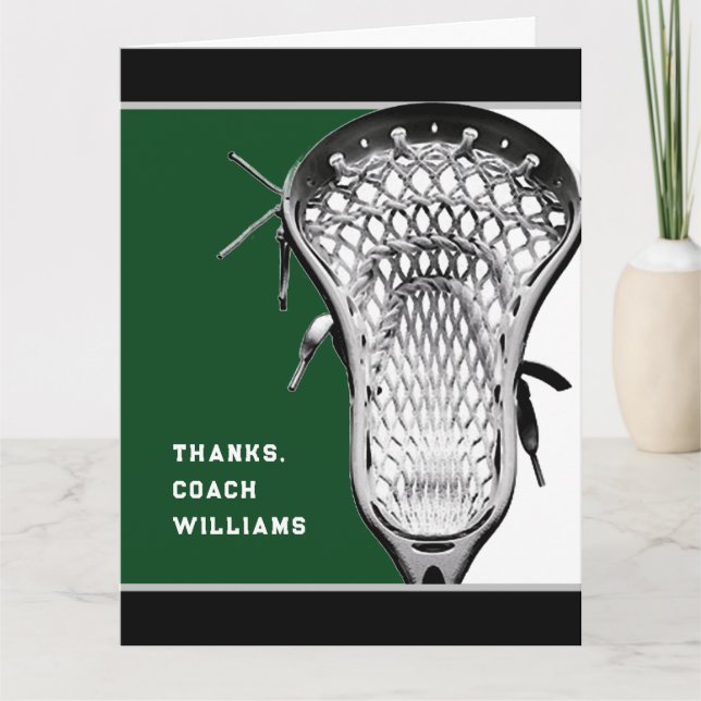 Tarjeta De Agradecimiento Lacrosse Coach Gracias (Anverso)