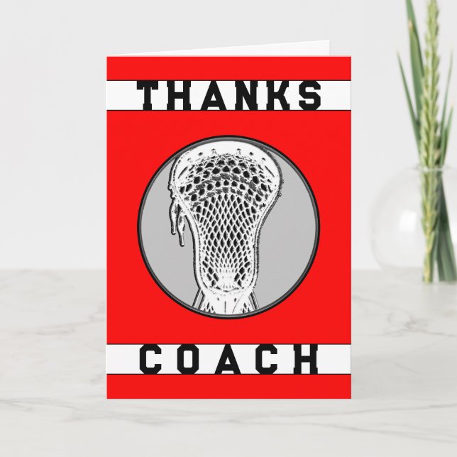 Tarjeta De Agradecimiento Lacrosse Coach Red Team (Anverso)