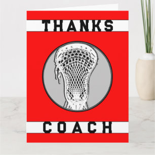 Tarjeta De Agradecimiento Lacrosse Coach Red Team