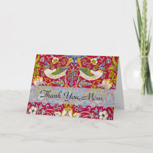Tarjeta De Agradecimiento Ladrón de Fresas Morris Frambuesa Rojo Lima Floral