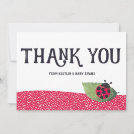 Tarjeta De Agradecimiento Lady Bug Baby Shower Gracias