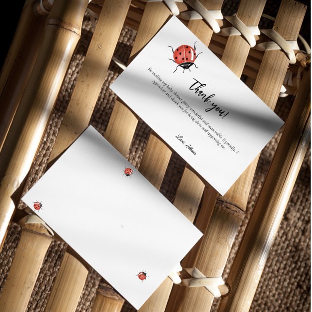 Tarjeta De Agradecimiento Ladybug Baby Shower (Subido por el creador)