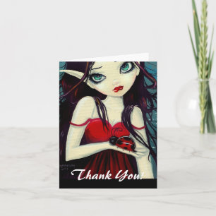 Tarjeta De Agradecimiento Ladybug Big Eye Fairy Art