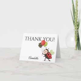Tarjeta De Agradecimiento Ladybug Birthday Thank You Card