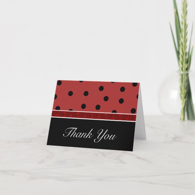 Tarjeta De Agradecimiento Ladybug Blank Gracias (Anverso)