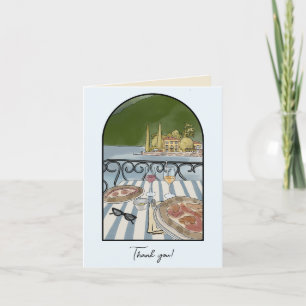 Tarjeta De Agradecimiento Lago como, acuarela de Italia