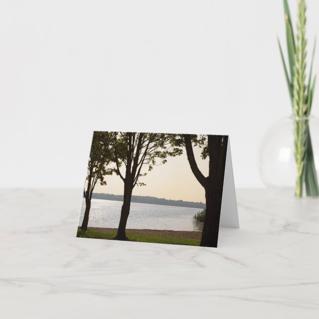 Tarjeta De Agradecimiento Lago con ondas (Anverso)