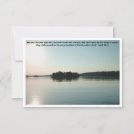 Tarjeta De Agradecimiento Lago Pacífico y árboles lejanos con escritura