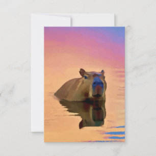 Tarjeta De Agradecimiento Lago Tranquilo Capybara Simplicity