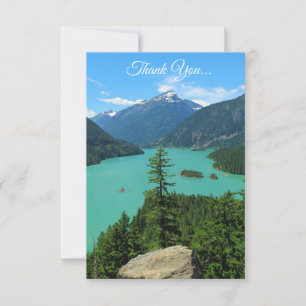 Tarjeta De Agradecimiento Lago Turquesa de montaña nevada en Washington
