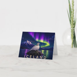 Tarjeta De Agradecimiento Lagópodo Roca Luces del Norte Islandia Gracias C