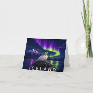 Tarjeta De Agradecimiento Lagópodo Roca Luces del Norte Islandia Gracias C
