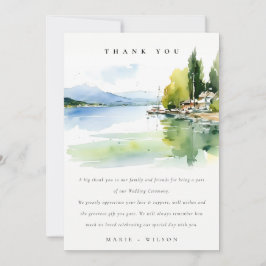 Tarjeta De Agradecimiento Lake Geneva Switzerland Watercolor Scape Wedding