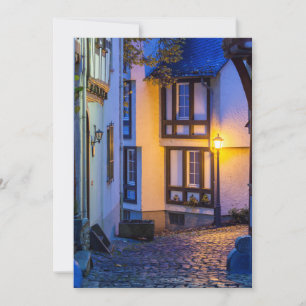 Tarjeta De Agradecimiento Lámpara de la calle Lit en la calle Cobbble