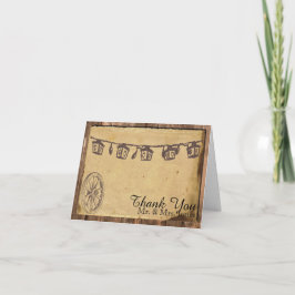 Tarjeta De Agradecimiento Lámpara de madera rústica de granero para boda, ag
