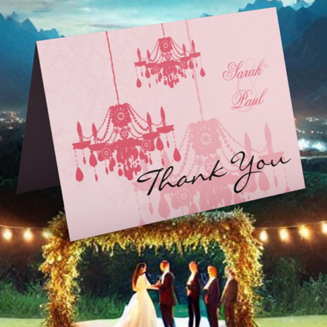 Tarjeta De Agradecimiento Lámpara Rosa Gracias (Subido por el creador)