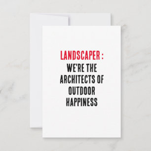 Tarjeta De Agradecimiento Landscaper Somos los arquitectos de la felicidad a