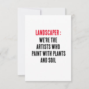Tarjeta De Agradecimiento Landscaper Somos los artistas que pintan con plant