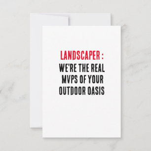 Tarjeta De Agradecimiento Landscaper Somos los verdaderos MVPs de tu aire ex