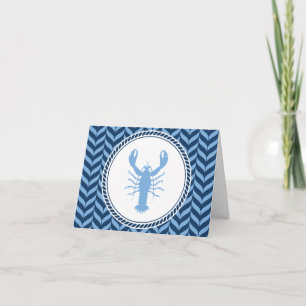 Tarjeta De Agradecimiento Langosta azul náutico costero 