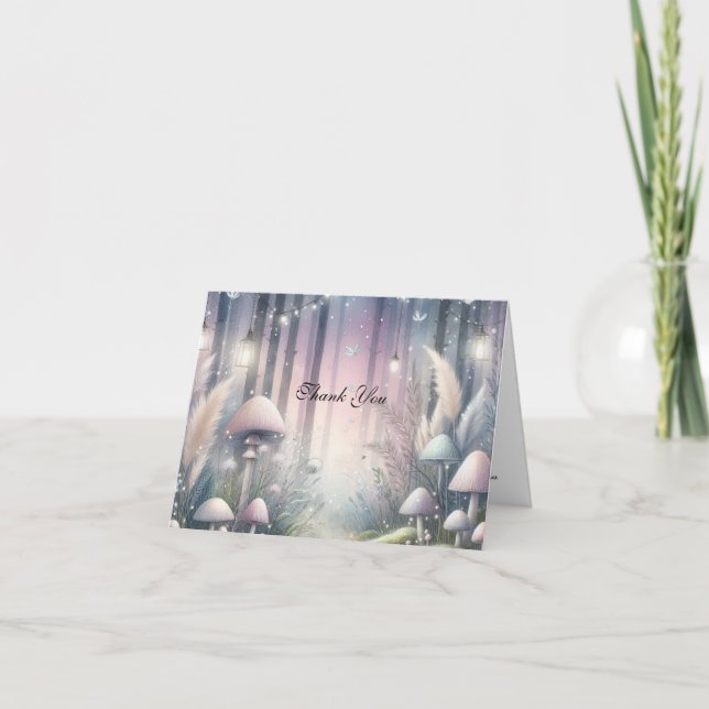 Tarjeta De Agradecimiento Lanternlight Dreams Enchanted Forest Boda (Anverso)