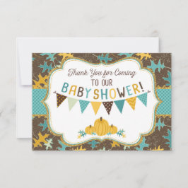 Tarjeta De Agradecimiento Las calabazas del purpurina del oro de las hojas