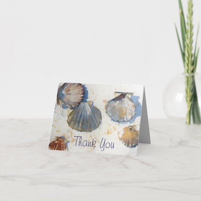 Tarjeta De Agradecimiento Las cáscaras del mar le agradecen cardar (Anverso)