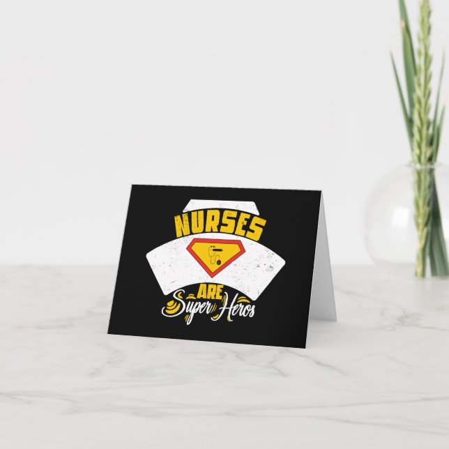 Tarjeta De Agradecimiento las enfermeras son superhéroes (Anverso)