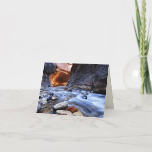 Tarjeta De Agradecimiento Las estrechas, el Parque Nacional Zion Utah, en bl