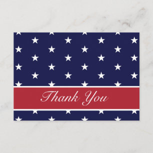 Tarjeta De Agradecimiento Las estrellas de la bandera americana le agradecen