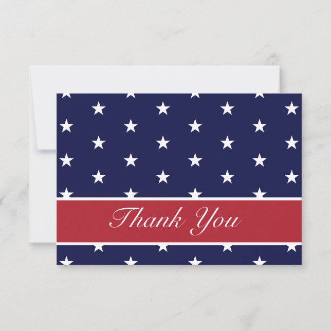 Tarjeta De Agradecimiento Las estrellas de la bandera americana le agradecen (Anverso)