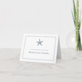 Tarjeta De Agradecimiento Las estrellas de mar agraciadas el | le agradecen