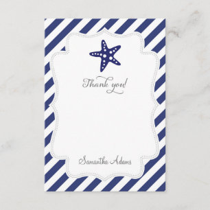 Tarjeta De Agradecimiento Las estrellas de mar náuticas le agradecen cardar