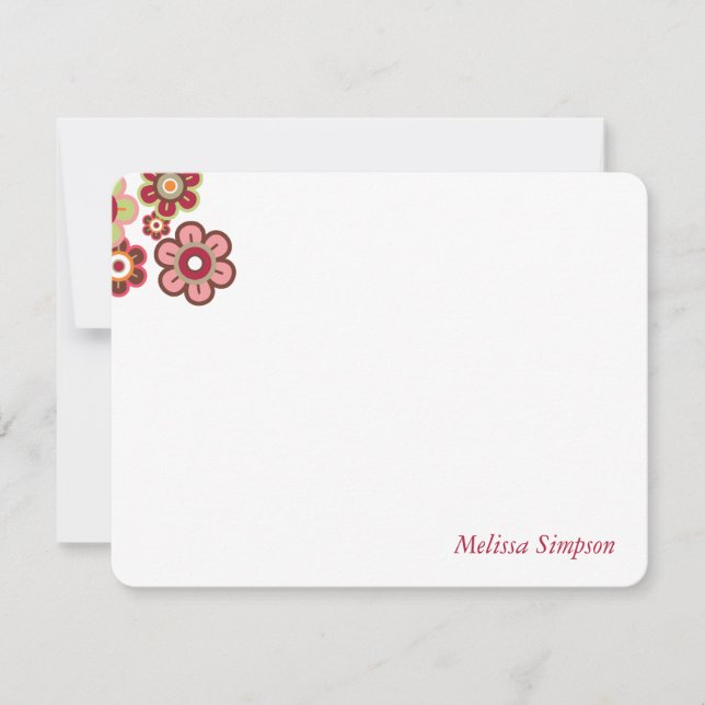 Tarjeta De Agradecimiento Las floraciones Baby Shower de las flores de las (Anverso)